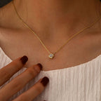 S925 Silver Minimalist Round Necklace With Collarbone Chain Pendant