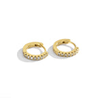 E0239 Hot Selling Earrings Simple Circle Micro Inlaid Single Row Zircon Earrings Women's Ear Clips Jewelry Direct Sale