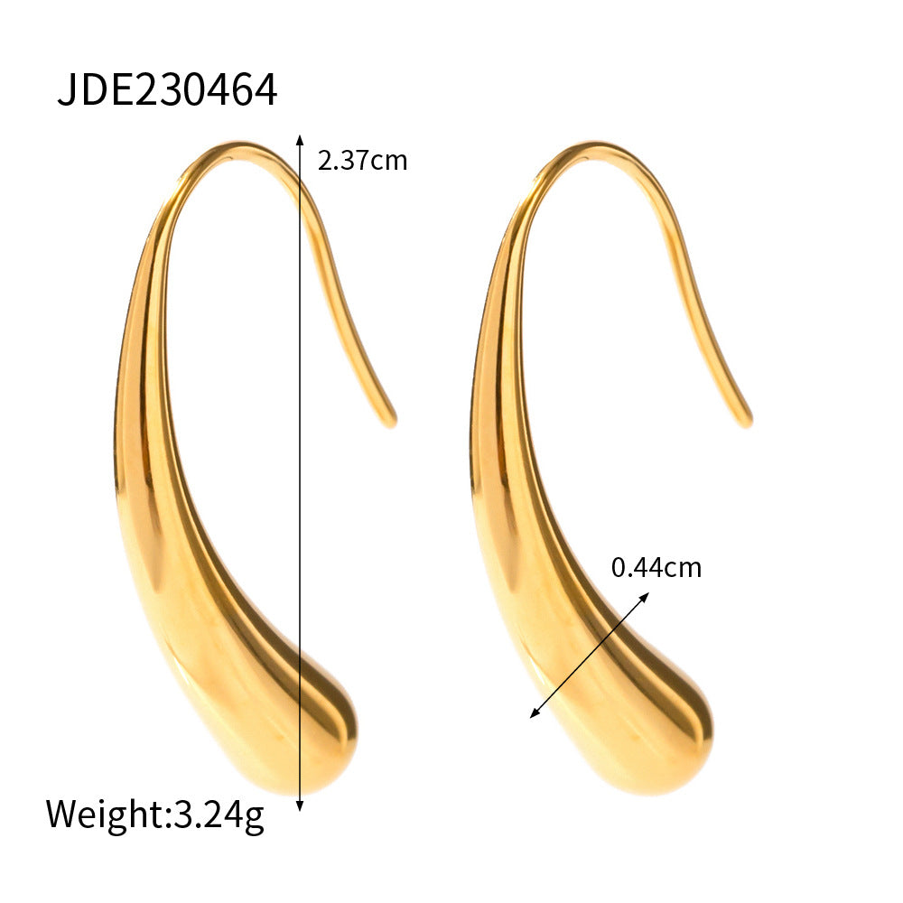 16K Gold Stainless Steel Irregular Water Drop Earrings Design Sense Women's Fashion Versatile Geometric Earrings