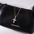 Stainless Steel Zircon Cross Necklace Pendant Clavicle Chain Jewelry