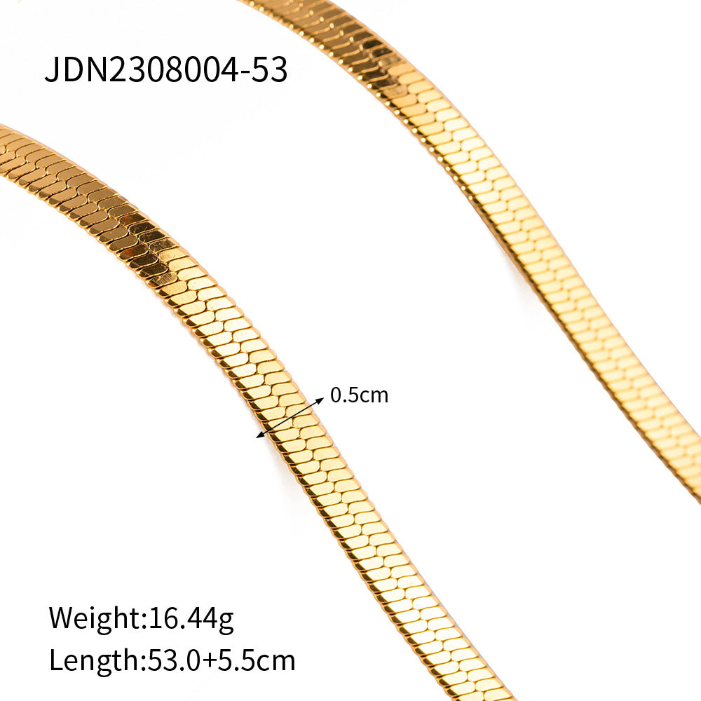 2H  Metal Necklace Jewelry Stainless Steel gold5mm Blade Chain Snake Chain Necklace for Women