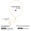 Lariat Stainless Steel Necklace in Gold-Plated with Chain Detail — jewelry construction