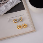 Double Hoop Earrings Ear Buckle Non-Fading Ear Accessories Stainless Steel Jewelry for Women