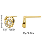 E0563 Simple Design New Earrings for Women Copper Plated Real Gold Hoop Zircon Earrings