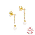 Pearl Minimalist Stud 925 Sterling Silver Earrings — wearable scale detail — jewelry finish and design detail