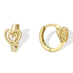 SE0332 S925Silver Hollow Heart Butterfly Small Hoop Vintage Earrings Design