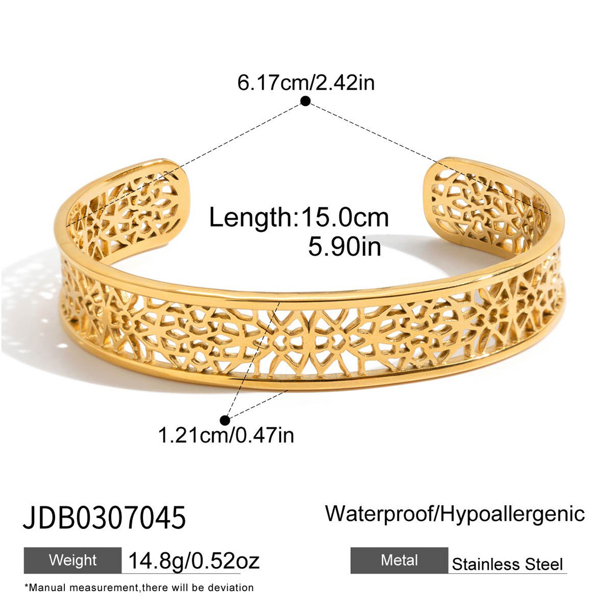 2H Open Bracelet Non-Fading Vintage Bracelet Stainless Steel Jewelry for Women