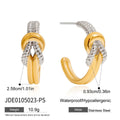 Knot Enamel Stainless Steel Earrings in Gold-Tone featuring enamel and a gold-tone finish