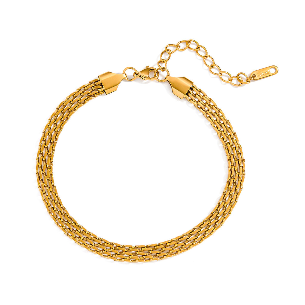 2H Stainless Steel Gold Anklet No Need to Remove for Bathing Girl's Foot Jewelry Non-Fading