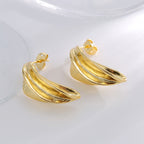 E0783 Fashion Creative Petal Earrings Copper Plated18K Minimalist Cool Style Earrings