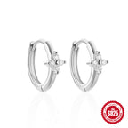 Hot Sale S925Sterling Silver Double Layer Hollow Water Drop Diamond-Studded Hoop Earrings Korean and Japanese Style Flower Earrings