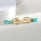 Bohemian C Round Circle Earrings for Women Turquoise Vintage Hoop Earrings Trendy