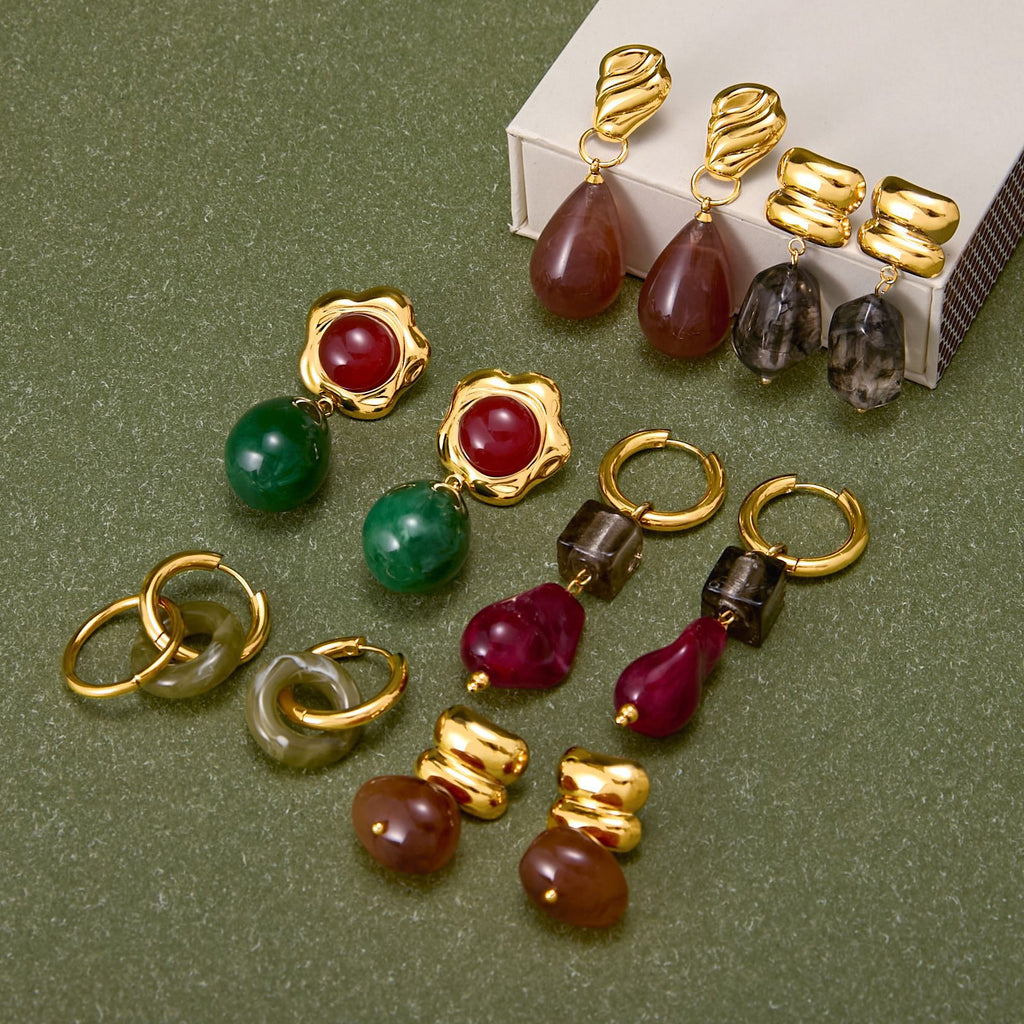 Original Design Resin Earrings Stainless Steel Ear Jewelry Design Accessories