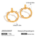 Cubic Zirconia Stainless Steel Stud Earrings in Gold-Tone — Contemporary Edit styled for independent jewelry boutiques