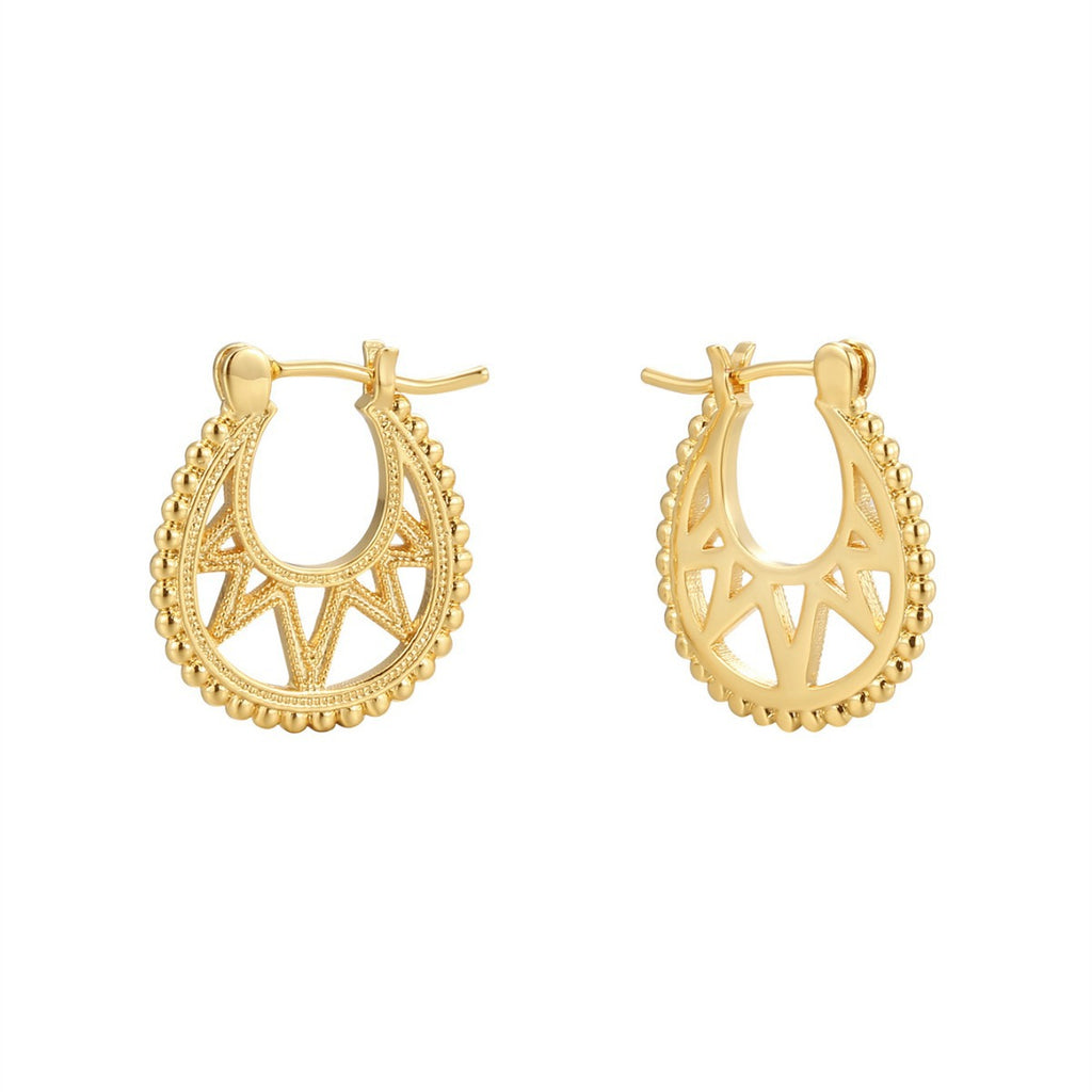 CYE0057 Metal Gear Texture Copper Earrings Exaggerated Design Studs