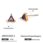 Zircon Earrings Ear Clips Non-Fading Stud Earrings Stainless Steel Jewelry for Women