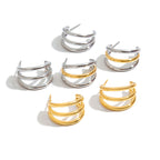 2H Stainless Steel Geometric Stud Earrings for Women Non-Fading Ear Jewelry Accessories