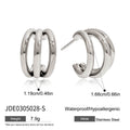 Modern Gold-Plated Stainless Steel Stud Earrings — Defined Silhouette — alternate product view — jewelry finish and design detail