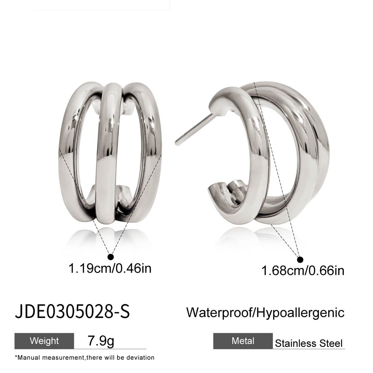 Earrings, ear studs, stainless steel jewelry for women, non-fading ear accessories