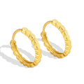 Gold-Plated Brass Round Hoop Earrings with a hoop design profile