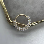 Sterling Silver S925Body Piercing Cartilage Jewelry Nose Ring Flower Double Row Water Drop Zircon Ear Clip Earrings Ear Accessories