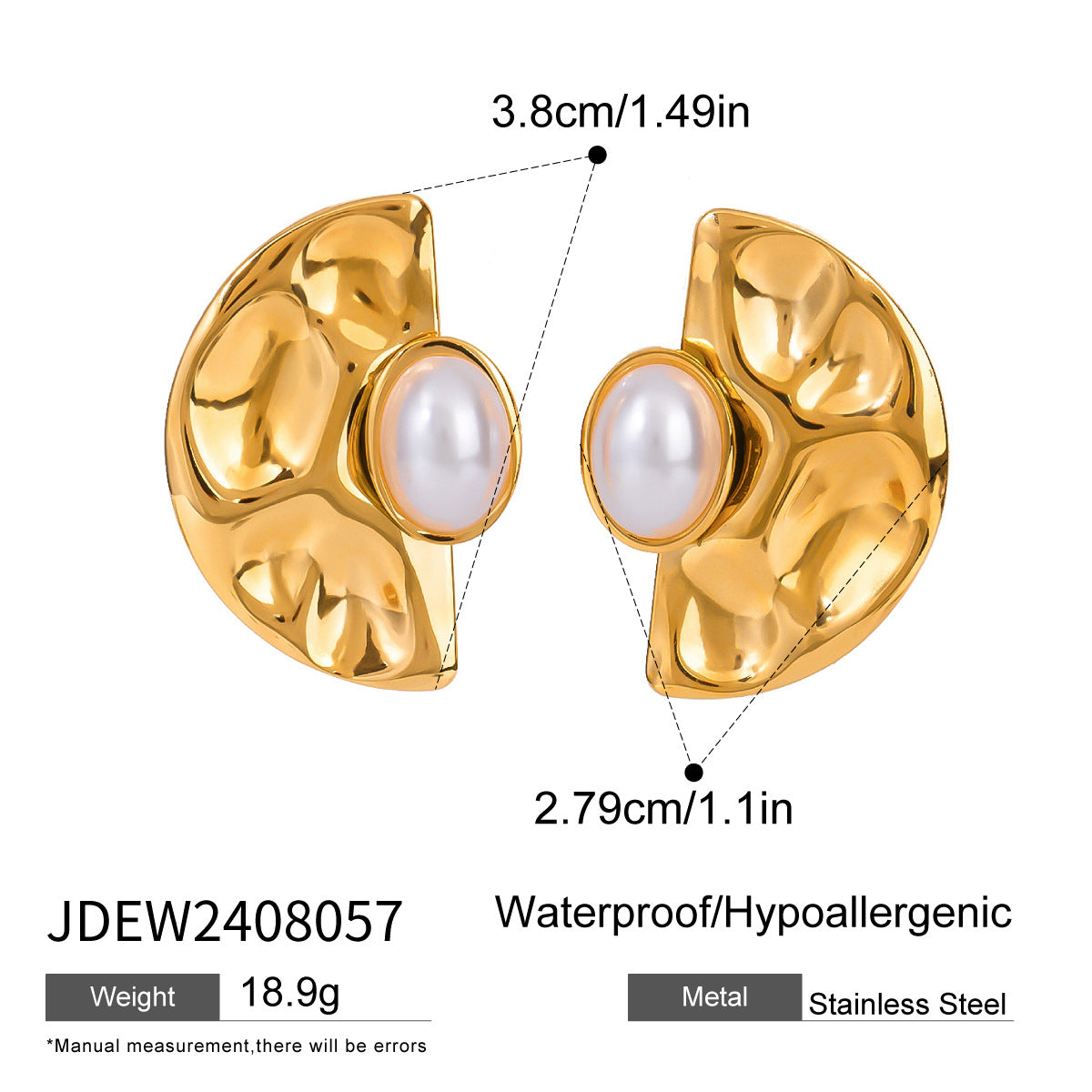 2H Stainless Steel Earrings Non-Fading Ring Jewelry earrring