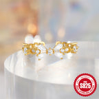 S925Sterling Silver Ring Micro Pave Colored Diamond Ring New Double Layer Design Sense Strong Open Ring