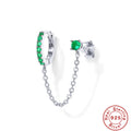 925 Sterling Silver Single Row cubic-zirconia-set Hoop Earrings — jewelry product photo 09 — jewelry finish and design detail