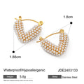 18K Gold-Tone Stainless Steel Seashell Pearl Earrings styled for independent jewelry boutiques