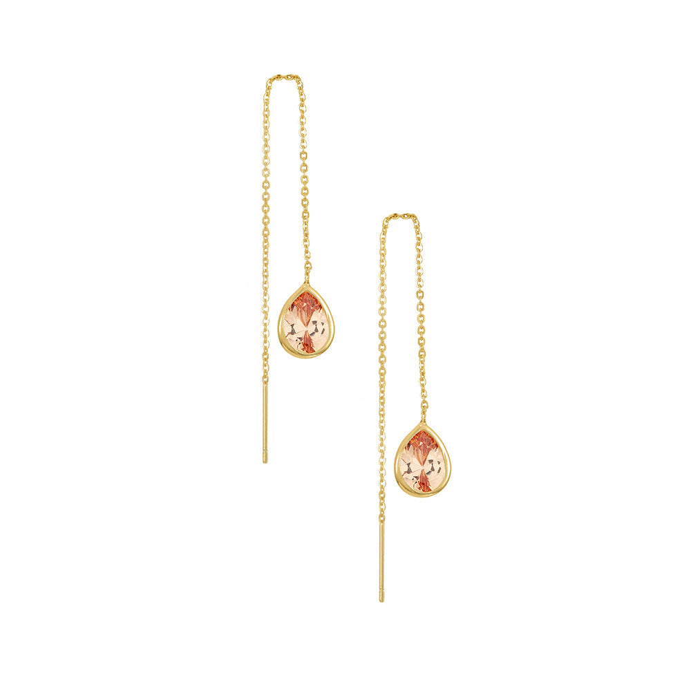 S925Pure Silver gold Water Drop Earrings Fashion Style Socialite Earrings Jewelry