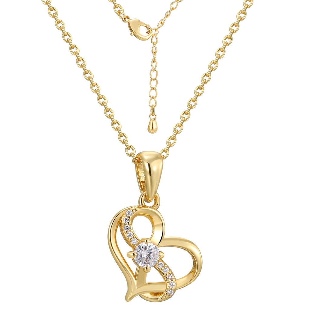 CYN0242 Eternal Infinity Love Copper Necklace Female Clavicle Chain Pendant Necklace