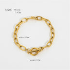 2H Stainless Steel Zircon Bracelet Bangle Plain Band18k Gold-plated Item