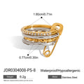 Pearl Layered Stainless Steel Stacking Gold-Plated Ring — additional product detail 32 — jewelry finish and design detail