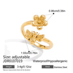 Stainless Steel Bee Earrings Ring Necklace Ring Non-Fading Bracelet