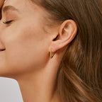 E0394 Fashionable Copper Plated with Real Gold V Geometric Earrings for Women Minimalist Style Triangle Ear Cuffs Trendy