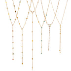 Stainless Steel Zircon y Long Chain Necklace Jewelry for Women Autumn Winter Sweater Chain