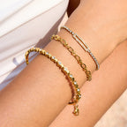 2H Heart Stainless Steel Zircon Bracelet Jewelry Non-Fading Accessories for Women