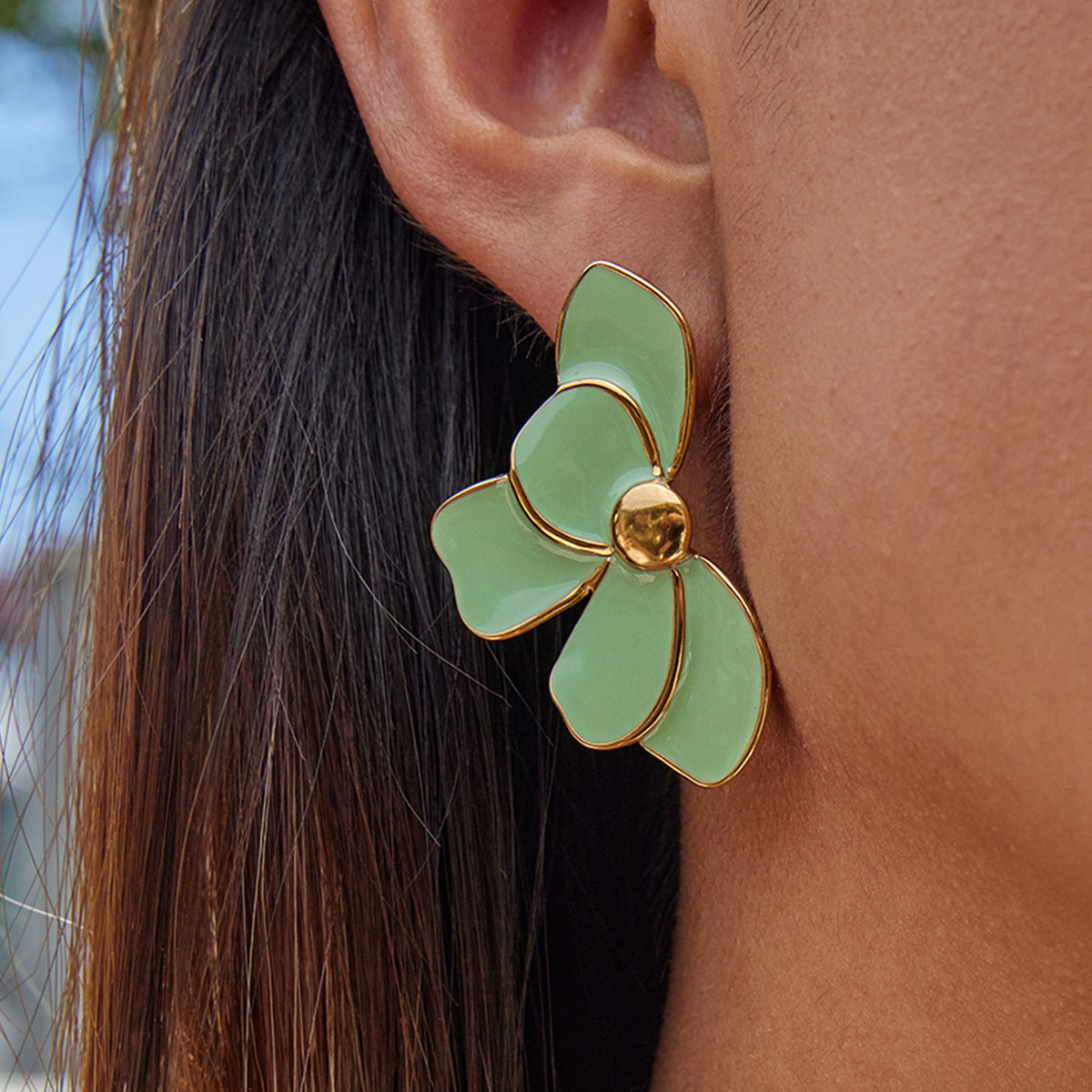 Stainless Steel Oil Drop Earrings Jewelry for Women Non-Fading