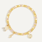 B0282 Musical Note Inlaid Zircon Fashion Beaded Bohemian Chalcedony Bracelet