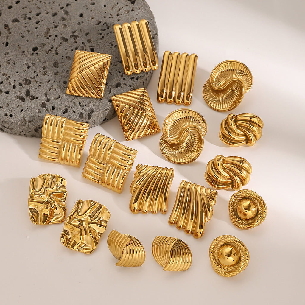 Stainless Steel Geometric Stud Earrings Earrings earrings