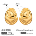 Sculptural Gold-Plated Stainless Steel Earrings — close-up detail — jewelry finish and design detail