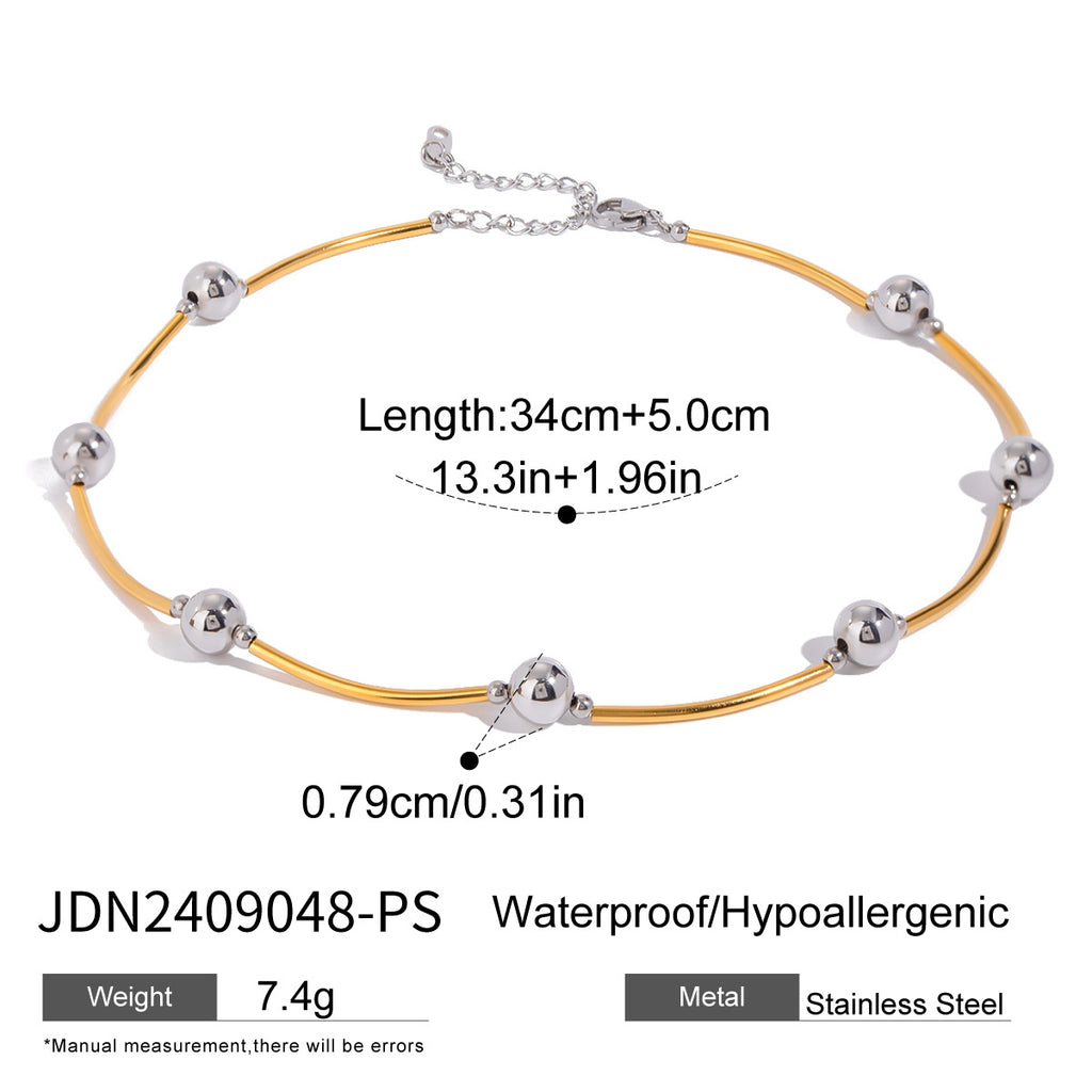Stainless Steel Heart Necklace Simple Earrings Non-Fading Jewelry for Women