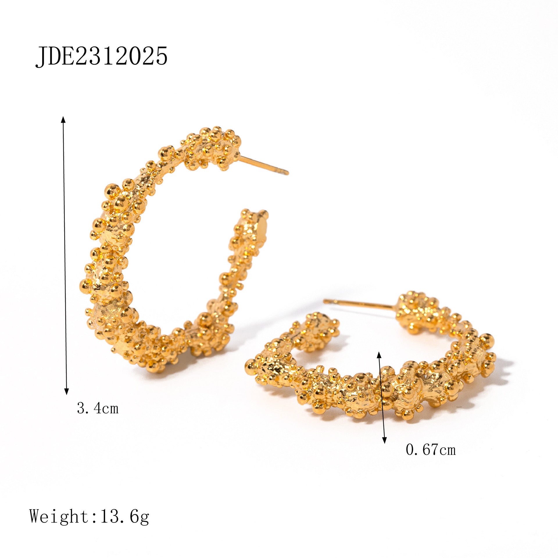Zircon Earrings Vintage Stainless Steel Jewelry for Women Non-Fading