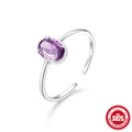 Cubic Zirconia Geometric 925 Sterling Silver Ring — stone or setting detail — alternate angle 2 — jewelry finish and design detail