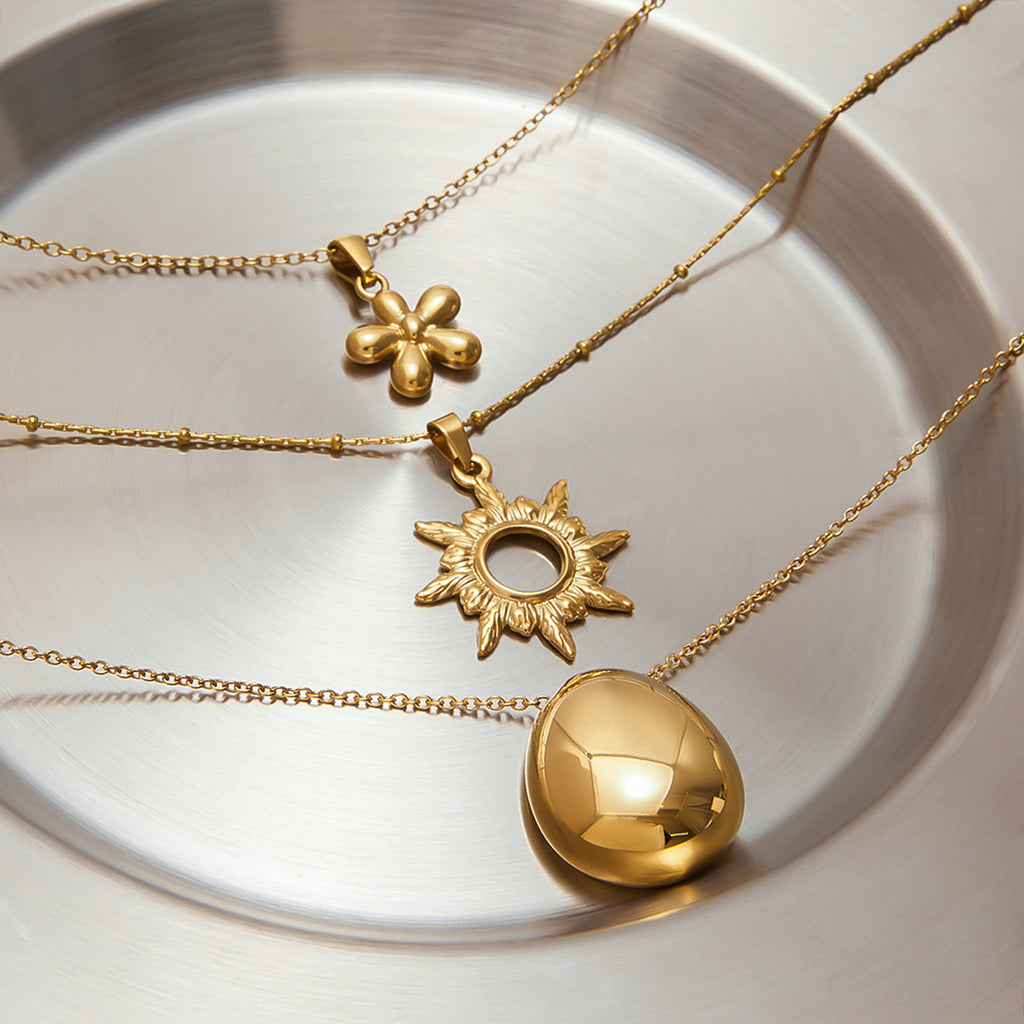 18k Gold Stainless Steel Necklace Simple Non-Fading Jewelry Accessories