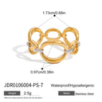 Glass Pearl Ring Non-Fading Jewelry18K Stainless Steel Jewelry for Women Rings