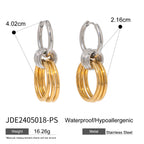 Stainless Steel Color Block Circle Earrings Stud Ring Jewelry rings