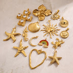 Stainless Steel Ocean Series Jewelry Accessories Heart diy Cross Pendant Necklace Pendant