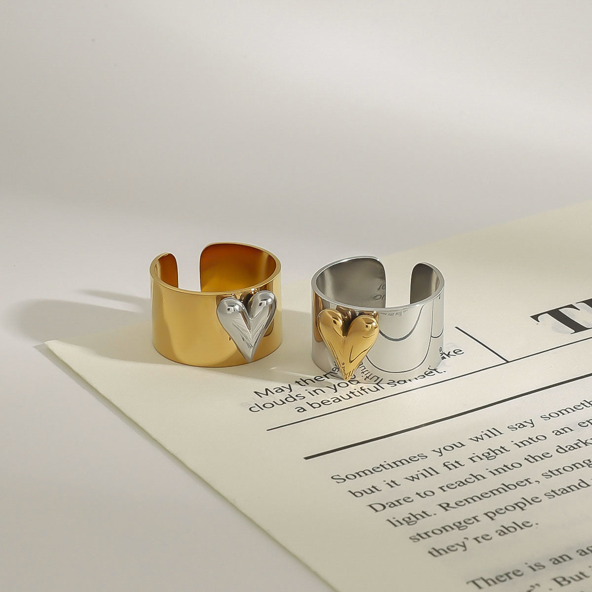 Heart-shaped ring that doesn't fade rings Stainless Steel Jewelry