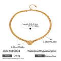 Gold-Plated Stainless Steel Pendant Necklace with Heart Cubic Zirconia Detail — alternate product view — jewelry finish and design detail